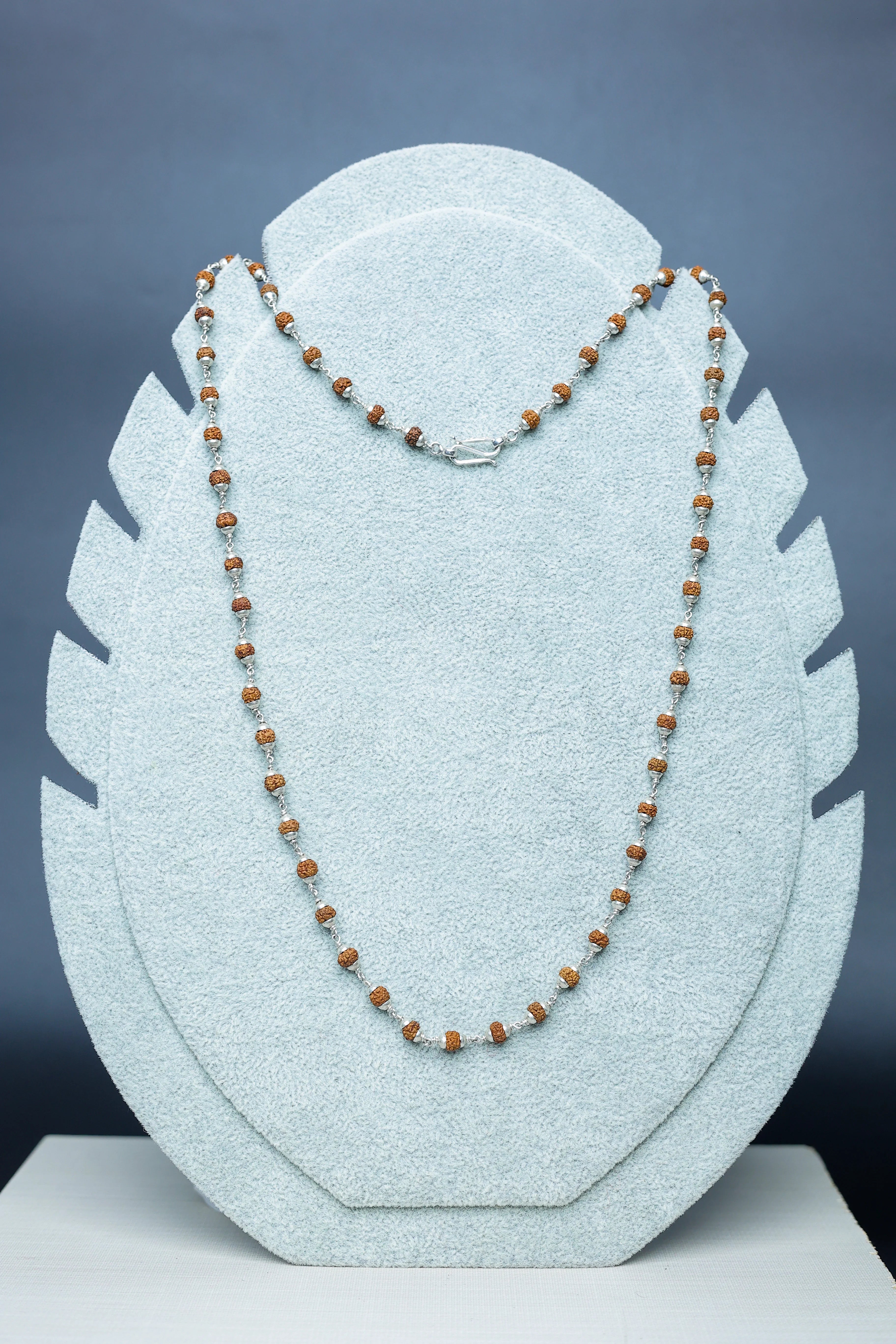 Jap Mala In Silver 54 Beads (5mm-8mm)
