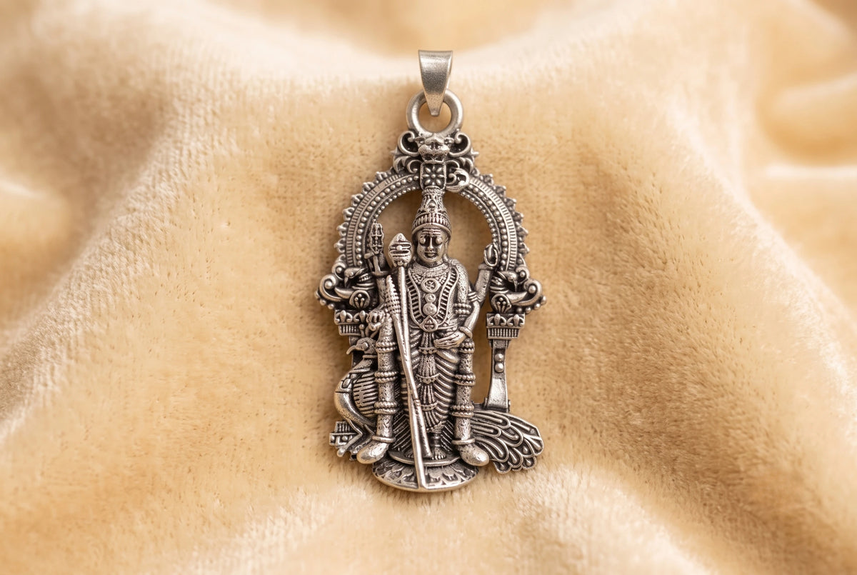 Karungali Mala Silver Finishing Cap Necklace with Lab Certified