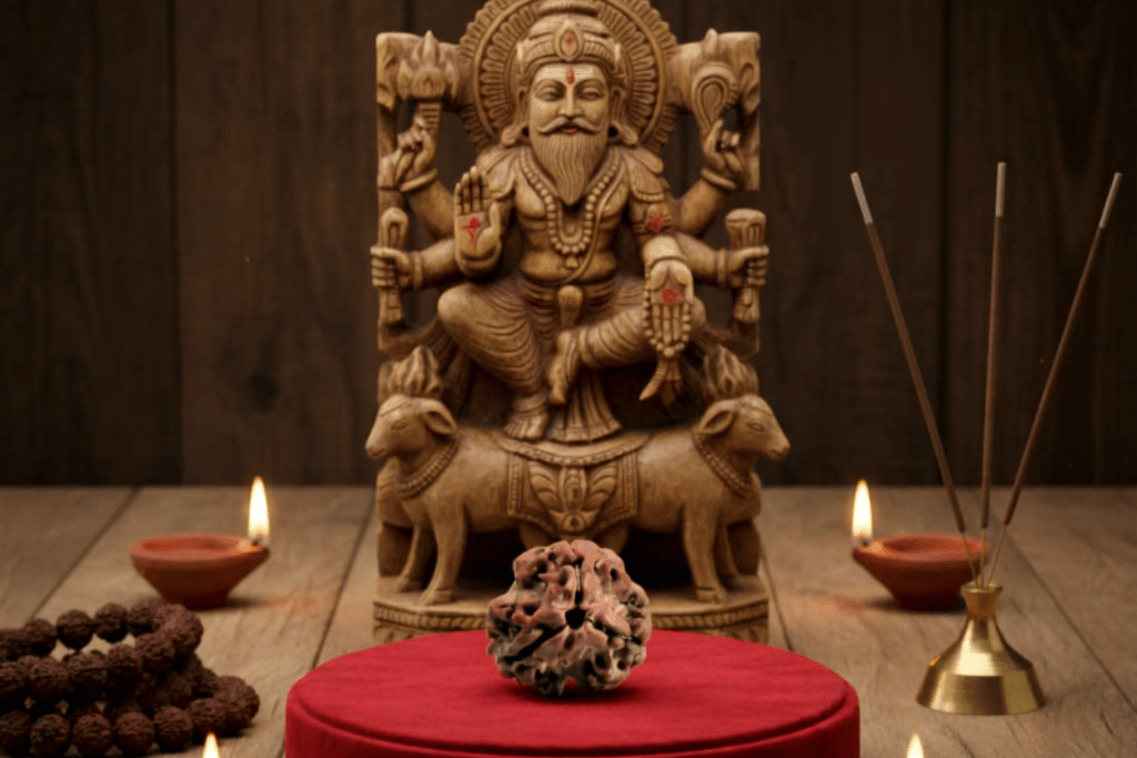 3 mukhi Nepali Rudraksh with agni dev