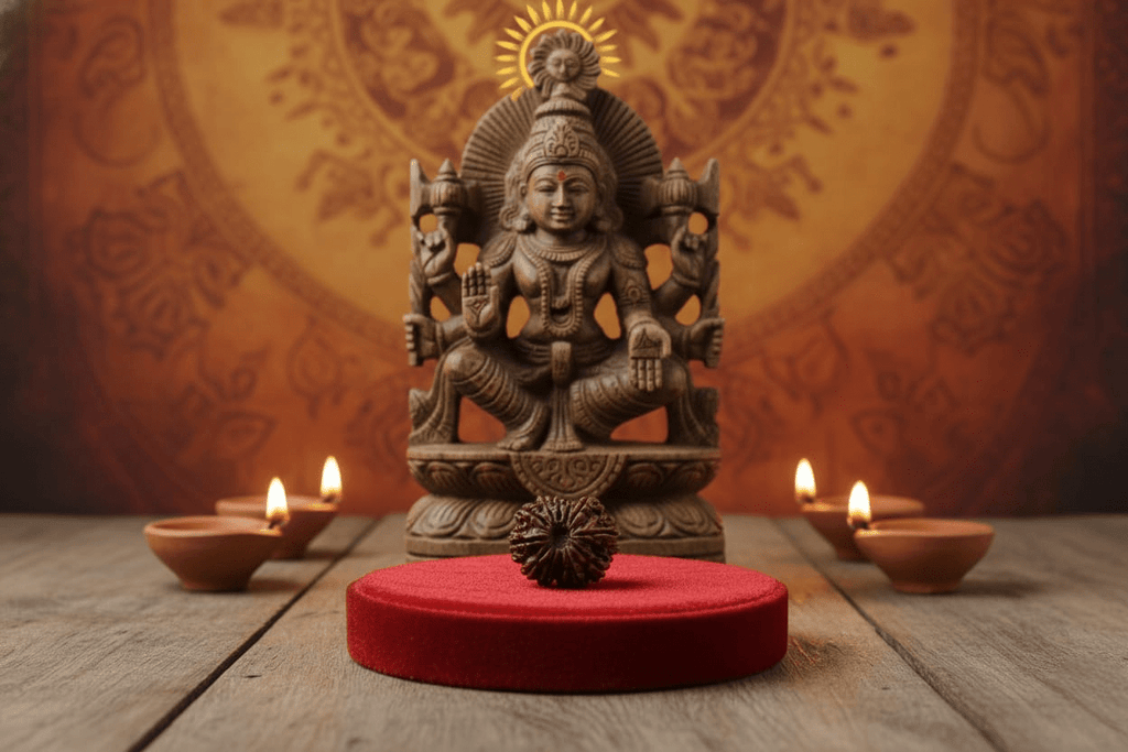 12 Mukhi Nepali Rudraksh with Surya Dev