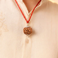 Rudraksh In Silver Capping