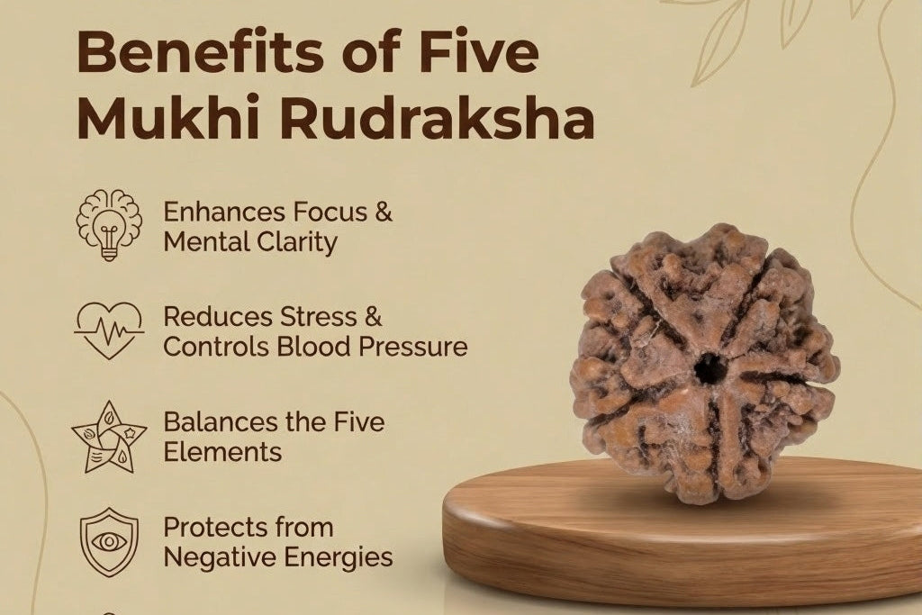 Benefits of 5 mukhi rudraksh 