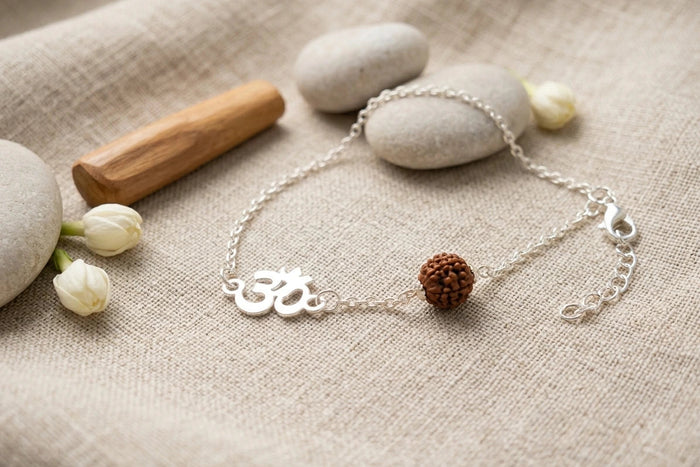 Elegant Silver Plated Rudraksh Bracelet For Women
