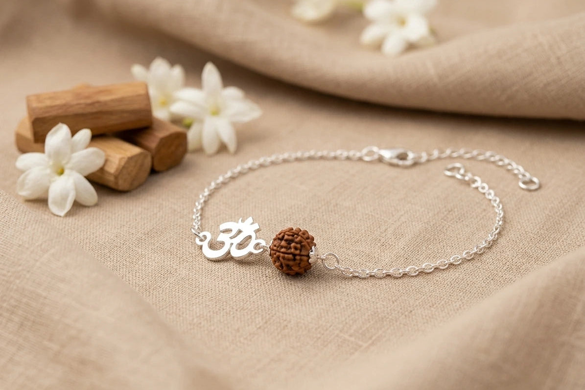 Elegant Silver Plated Rudraksh Bracelet For Women