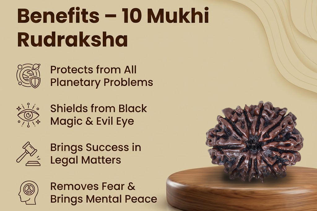 10 Mukhi Nepali Rudraksh: The Divine Shield of Vishnu