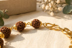 Gold Plated Links Rudraksha Bracelet