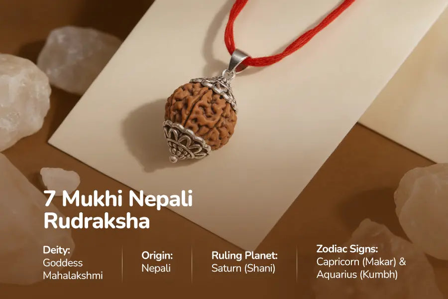 7 मुखी नेपाली रुद्राक्ष (बड़े कलेक्टर आकार)