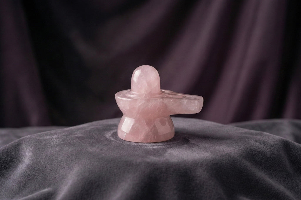 Rose quartz crystal Shiv Lingam