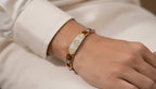 Essential Om Rudraksha Bracelet with Gold finishing