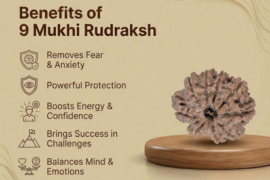 9 Mukhi Nepali Rudraksh: The Shield of Goddess Durga