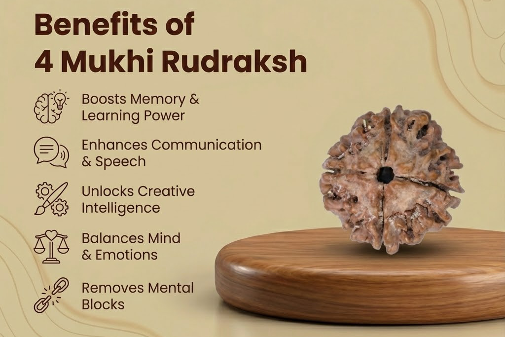 4 Mukhi Nepali Rudraksh- Unlock creativity
