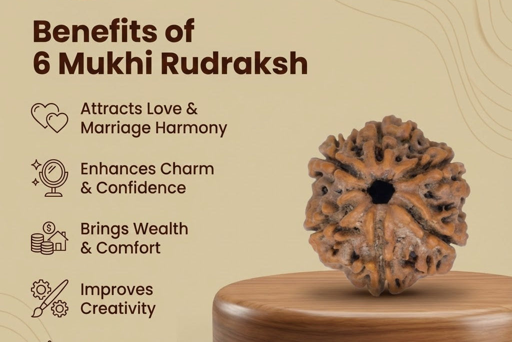 6 Mukhi Nepali Rudraksha: Focus & Willpower
