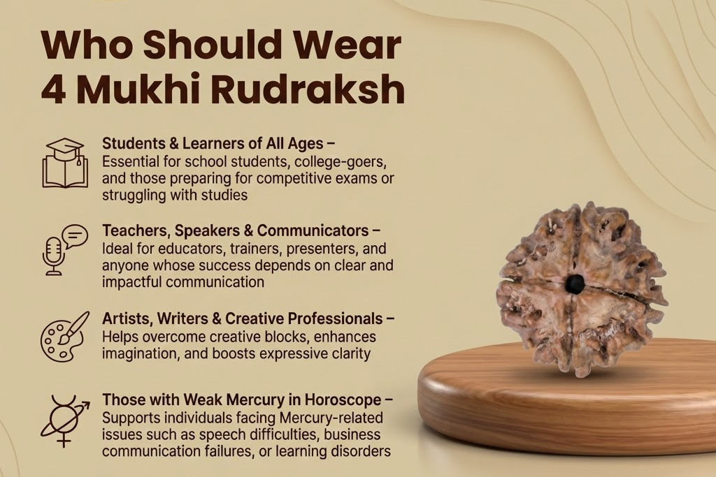4 Mukhi Nepali Rudraksh- Unlock creativity